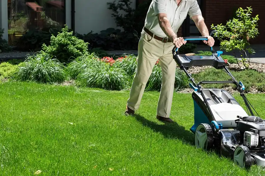 Can you mow wet grass Davenport, IA